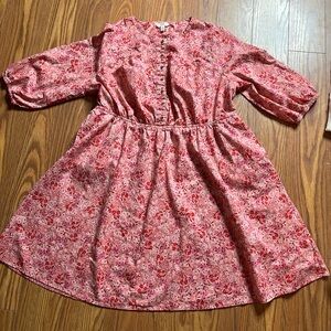 Terra &Sky Floral print dress with front pocket and Elastic in waist 100% cotton